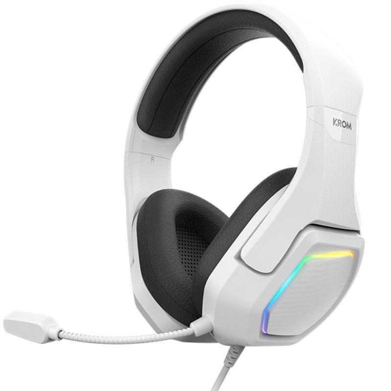 AURICULARES GAMING CON MICROFONO KROM KOPA 7.1 USB BLANCO