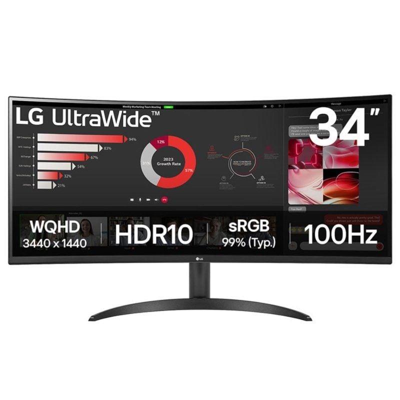 MONITOR CURVO 34" ULTRAPANORAMICO LG 34WR50QK-B WQHD NEGRO