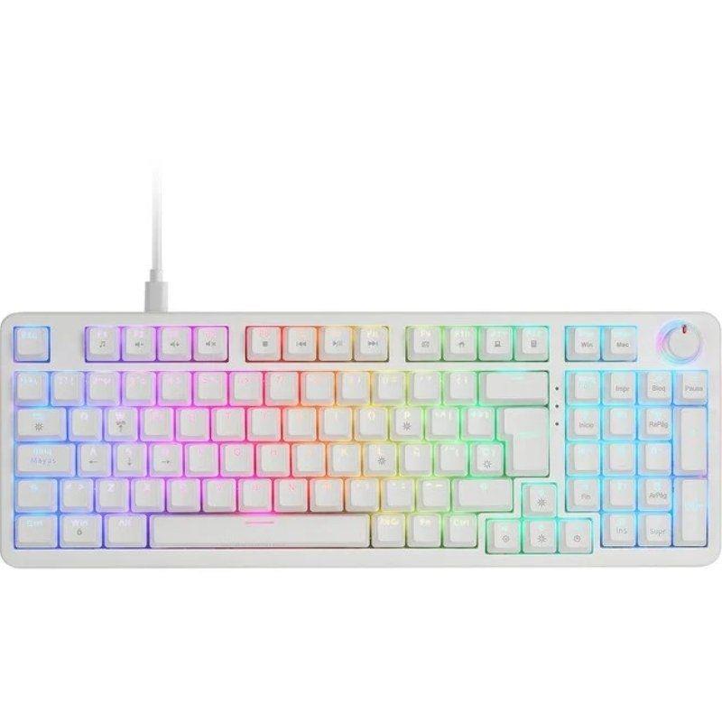 TECLADO GAMING MECANICO MARS GAMING MKPRO BLANCO SWITCH AZUL