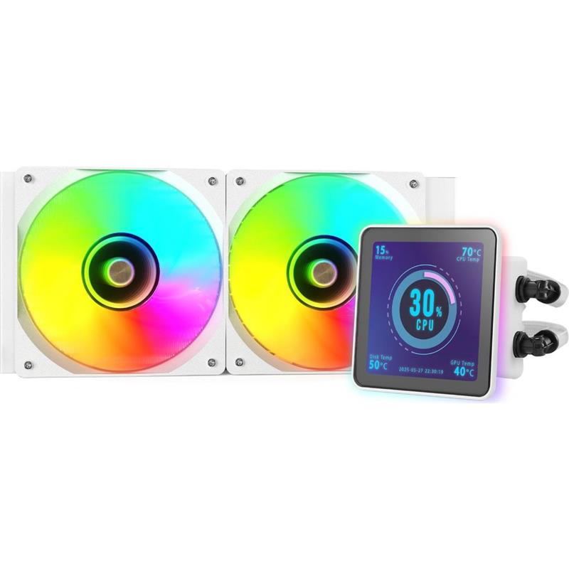 VENTILADOR SISTEMA REFRIGERACION LIQUIDA MARS GAMING MLVISIONPRO240 BLANCO